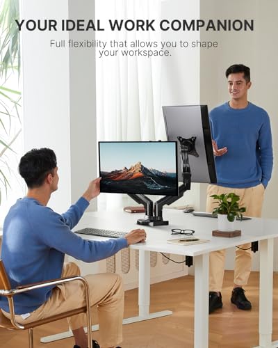HUANUO Adjustable Dual Monitor Desk Mount Bracket