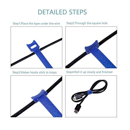 Adjustable Cable Management Ties - 100 Pack