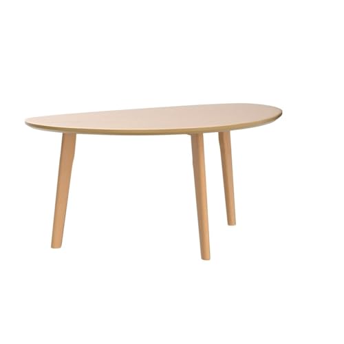 Minimalist Oval Coffee Table in Natural Wood