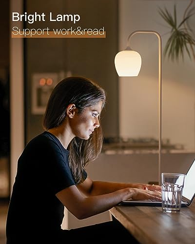 Minimalist White Floor Lamp with Opal Shade