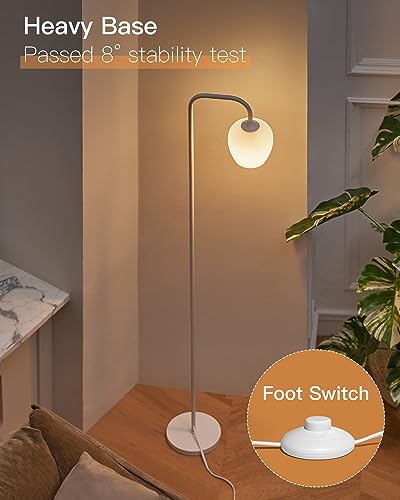 Minimalist White Floor Lamp with Opal Shade