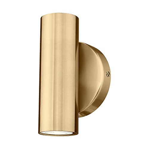 Brass Gold 2-Light Minimalist Wall Sconce