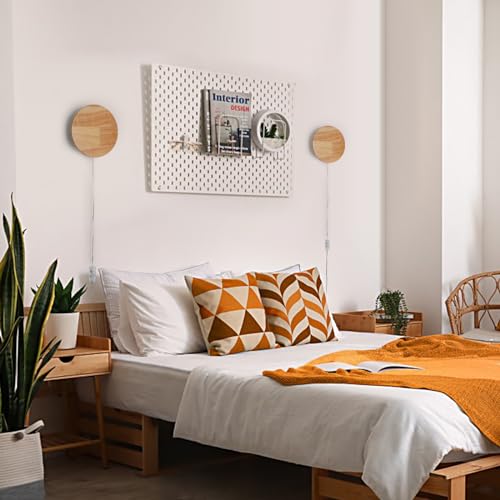 Modern Minimalist Plug-in Round Wood Wall Lamp