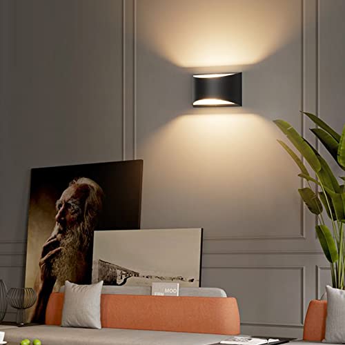 Aipsun Black Modern LED Wall Sconce Set of 2