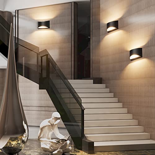 Aipsun Black Modern LED Wall Sconce Set of 2