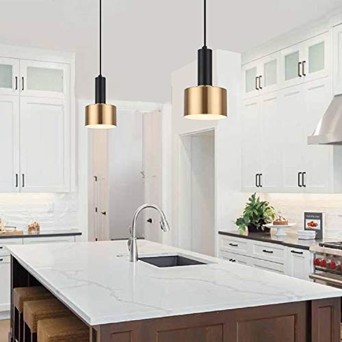 Gold and Black Adjustable Mini Pendant Light