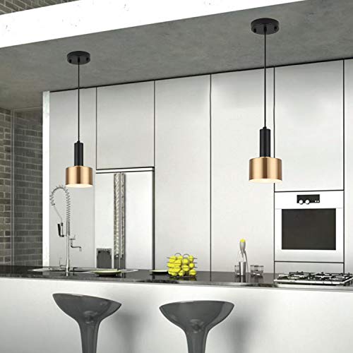 Gold and Black Adjustable Mini Pendant Light