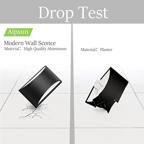 Aipsun Black Modern LED Wall Sconce Set of 2