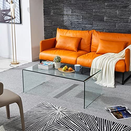 Minimalist Tempered Glass Coffee Table for Living Room