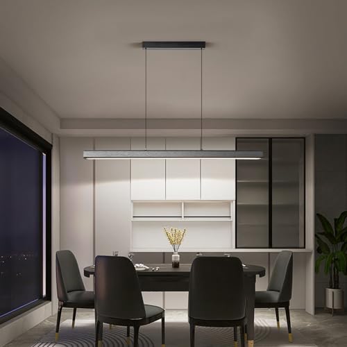 Dimmable Black Minimalist Linear Pendant Light