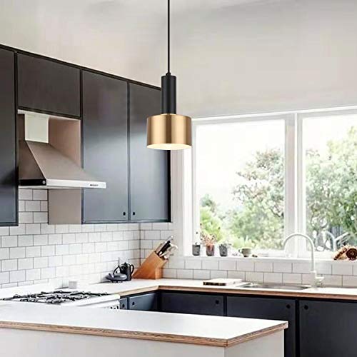 Gold and Black Adjustable Mini Pendant Light