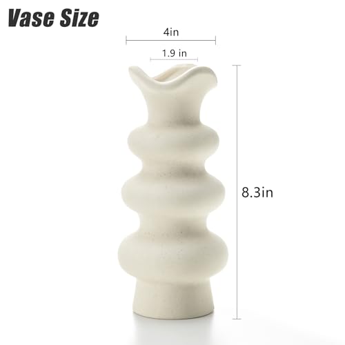 Modern White Ceramic Vase for Minimalist Decor
