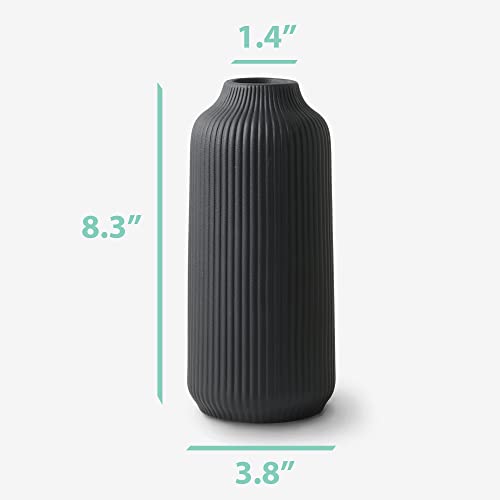 Matte Black Ceramic Vase for Minimalist Decor