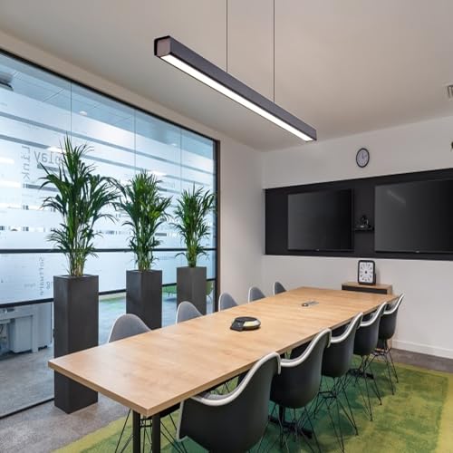 Dimmable Black Minimalist Linear Pendant Light