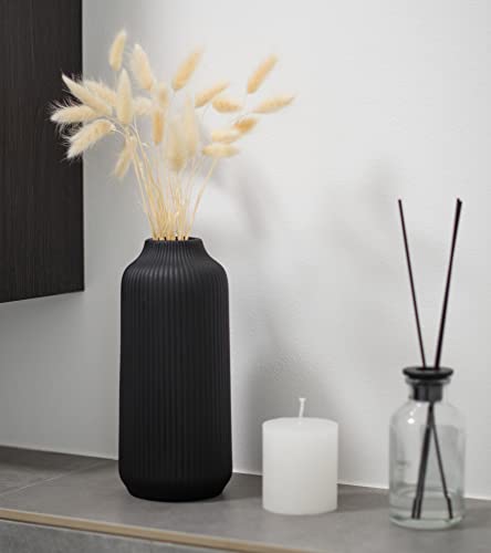 Matte Black Ceramic Vase for Minimalist Decor