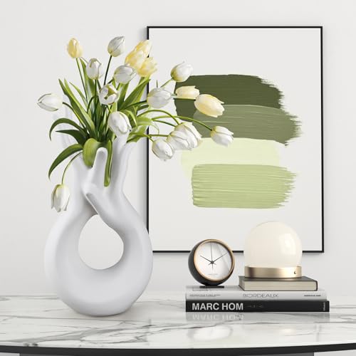 Minimalist White Ceramic Vase for Home Decor