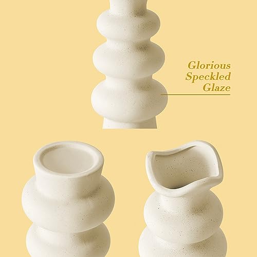 Modern White Ceramic Vase for Minimalist Decor