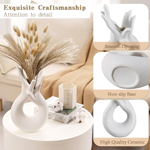 Minimalist White Ceramic Vase for Home Decor