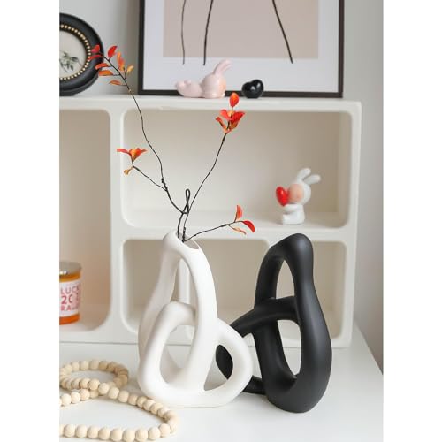 Modern White Ceramic Vase for Minimalist Decor
