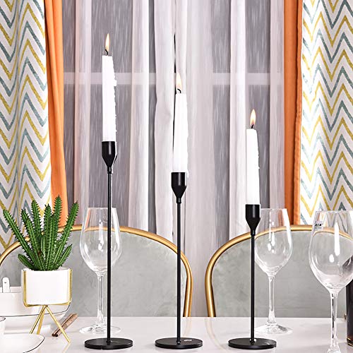 Minimalist Matte Black Candle Holders Set of 3