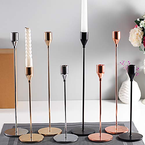 Minimalist Matte Black Candle Holders Set of 3