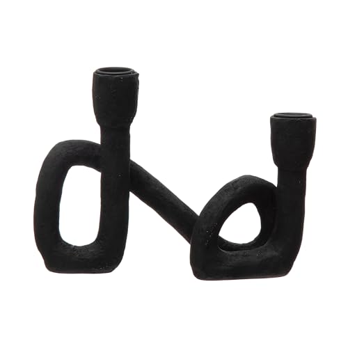 Black Resin Taper Candle Holder by Bloomingville