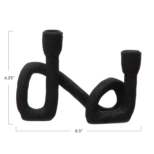 Black Resin Taper Candle Holder by Bloomingville