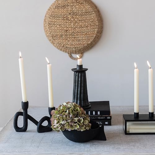 Black Resin Taper Candle Holder by Bloomingville