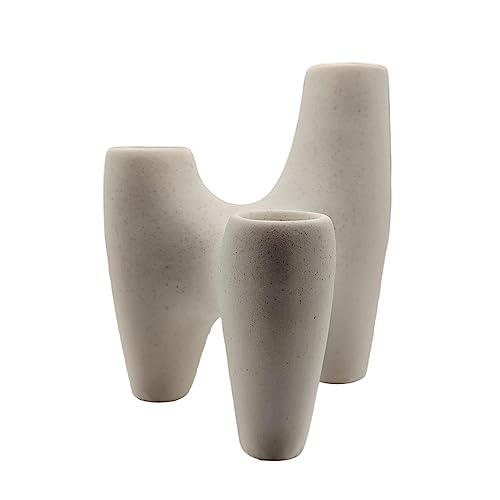 Minimalist White Ceramic Cone Candle Holders