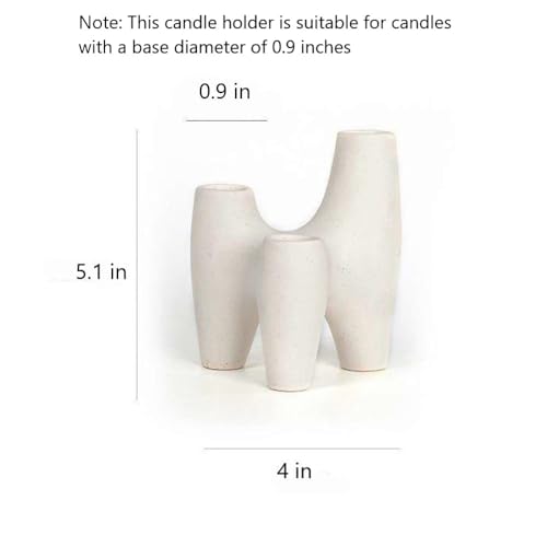 Minimalist White Ceramic Cone Candle Holders