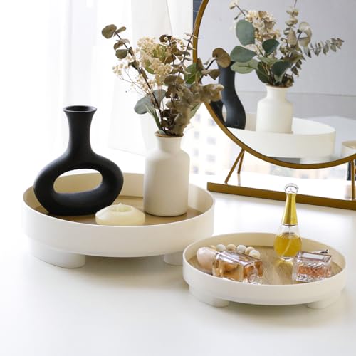 Set of 2 Round Bathroom Organizer Trays