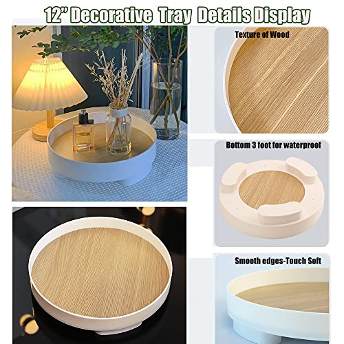 Set of 2 Round Bathroom Organizer Trays