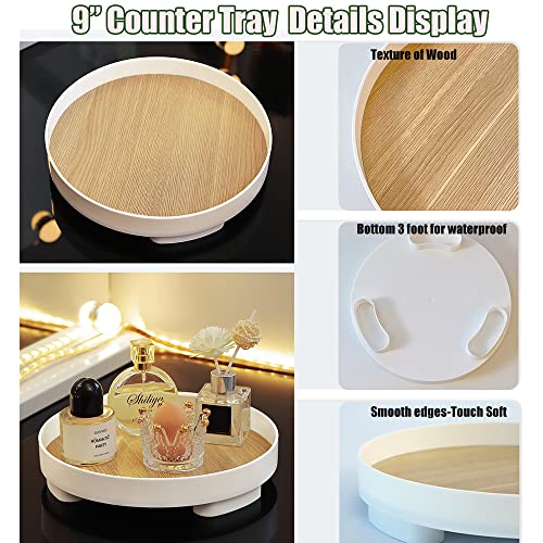 Set of 2 Round Bathroom Organizer Trays