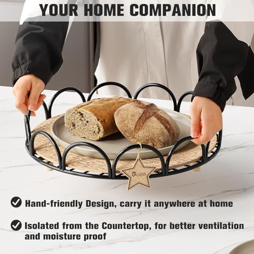 Round Decorative Tray with Cork Insert