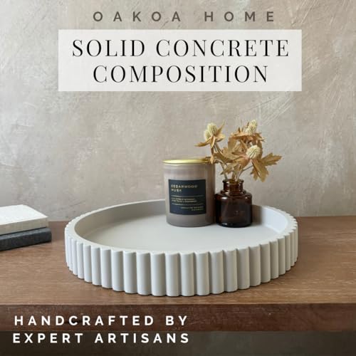 Minimalist Round Concrete Decorative Tray for Table