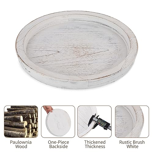 Round Rustic Wooden Serving Tray for Minimalist Decor