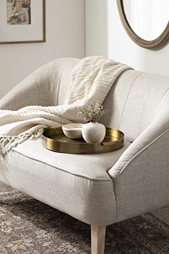 Minimalist Round Metal Tray with Hammered Surface