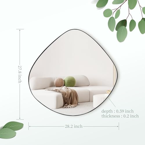 Modern Black Square Wall Mirror 71.6 cm