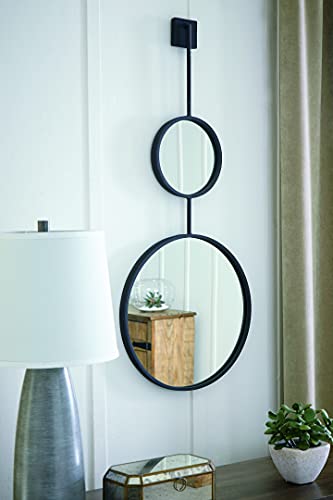 Dusan Circular Metal Accent Mirror in Black