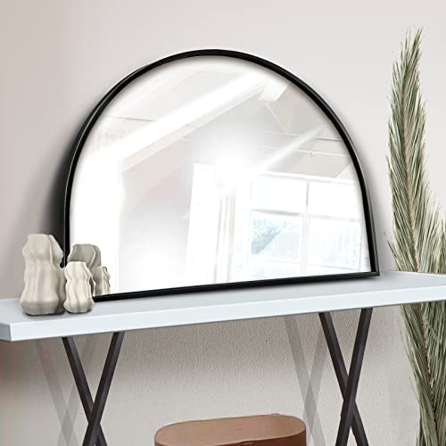 WAMIRRO Curved Black Minimalist Wall Mirror 71.1 x 50.8 cm