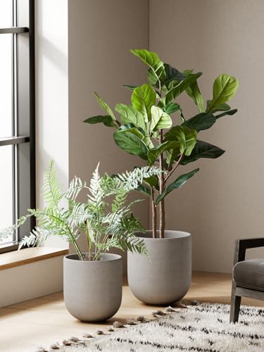 Minimalist Gray Ceramic Planter Pot, 25 cm