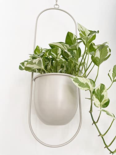 Beige Metal Boho Plant Hanger for Minimalist Decor