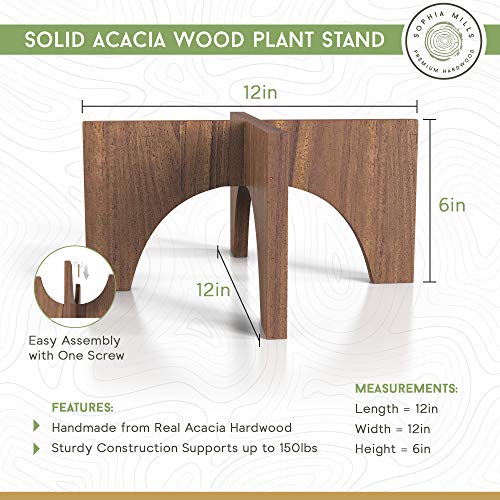 Mid Century Wood Plant Stand Riser for Indoor Plants