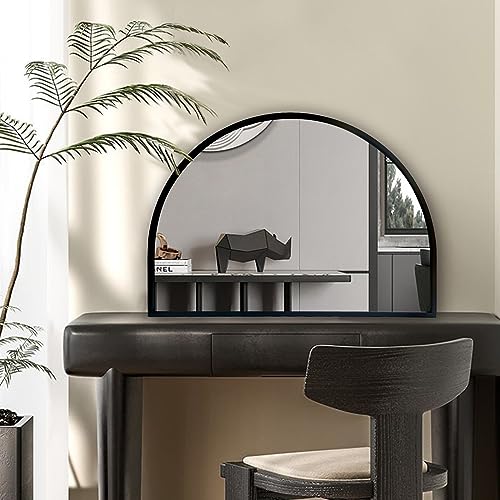 WAMIRRO Curved Black Minimalist Wall Mirror 71.1 x 50.8 cm