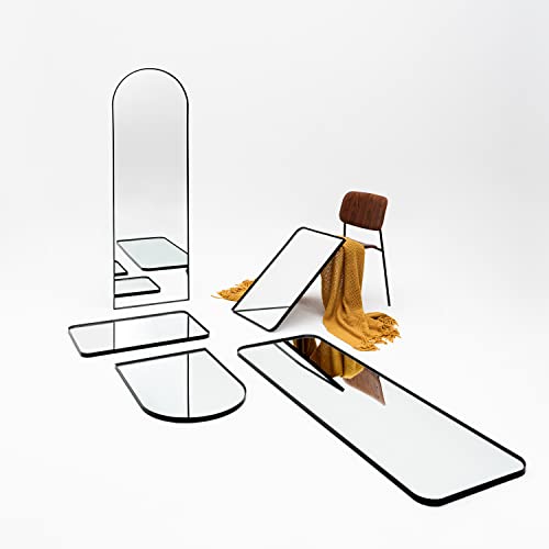 Modern Arched Gold Metal Wall Mirror