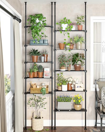 Adjustable 5-Tier Metal Storage Shelves - Black