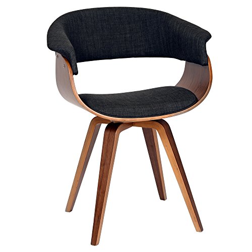 Charcoal Fabric Summer Chair with Walnut Finish