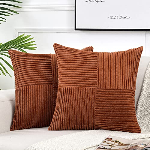 Rust Boho 18x18 Throw Pillow Covers - 2 Pack