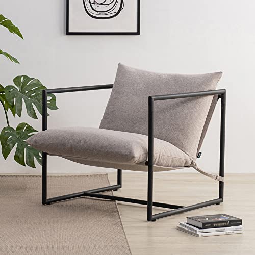 Aidan Sling Accent Chair with Oatmeal Cushioning