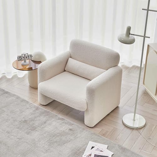 Beige Modern Accent Sofa Chair with Arms